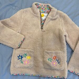 Mini Boden Sherpa fleece zip up girls 9-10